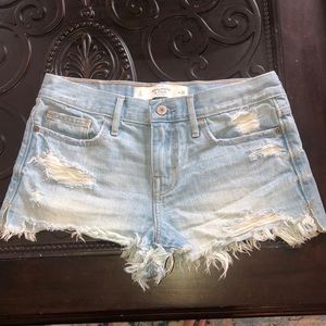 A&F Distressed Jean Shorts